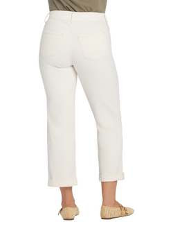 NYDJ Bailey Relaxed Straight Crop Jeans, Vintage White - view 2, Vintage White
