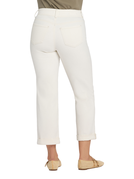NYDJ Bailey Relaxed Straight Crop Jeans, Vintage White - view 2, Vintage White