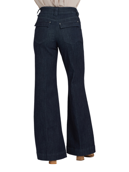 NYDJ Mia High Rise Palazzo Jeans, Rinse - view 2, Rinse