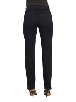 NYDJ Marilyn Straight Leg Jeans With Front Button Patch Pockets - view 2, Black
