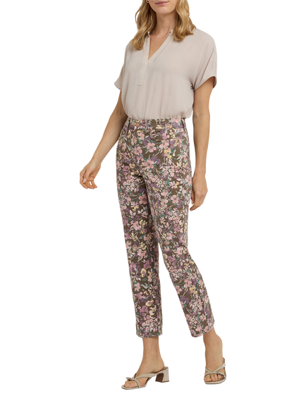 NYDJ Marilyn Floral Straight Ankle Jeans, Earth Blooms, Earth Blooms