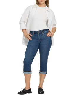 NYDJ Marilyn Straight Crop Jeans in Cool Embrace® Denim with Cuffs, Sunset Villa