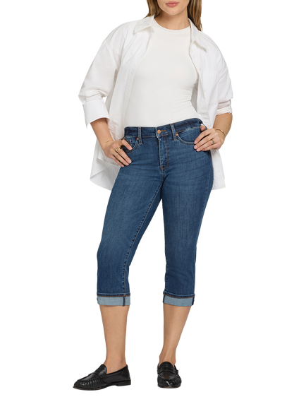 NYDJ Marilyn Straight Crop Jeans in Cool Embrace® Denim with Cuffs, Sunset Villa
