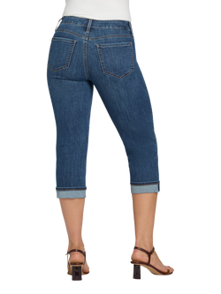 NYDJ Marilyn Straight Crop Jeans in Cool Embrace® Denim with Cuffs - view 2, Sunset Villa