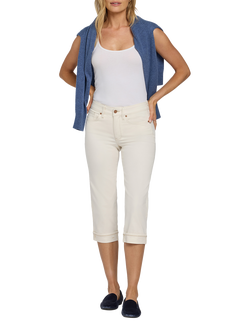 NYDJ Marilyn Straight Crop Jeans with Cuffs, Vintage White
