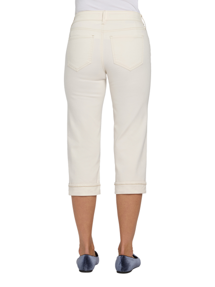 NYDJ Marilyn Straight Crop Jeans with Cuffs - view 2, Vintage White
