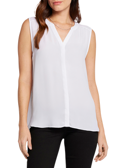 NYDJ Pintuck Sleeveless Top, Optic White, Optic White