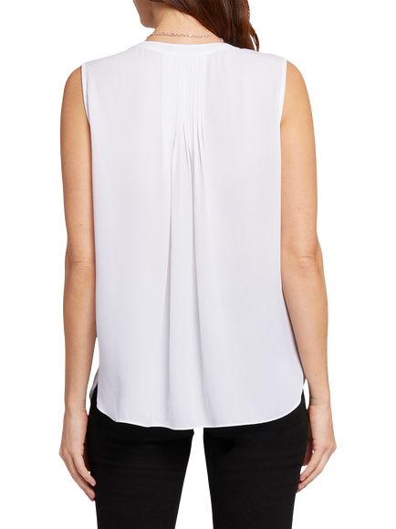NYDJ Pintuck Sleeveless Top, Optic White - view 2, Optic White