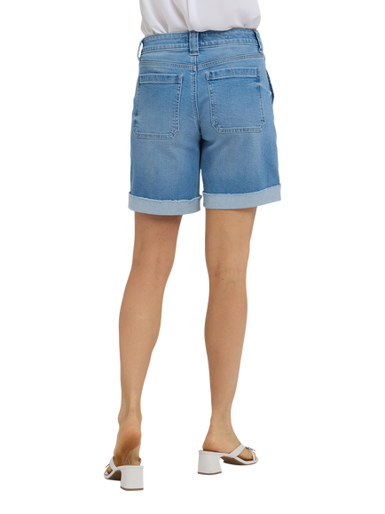 NYDJ Diana Cuffed Relaxed Denim Shorts, Vista Lakes - view 2, Vista Lakes