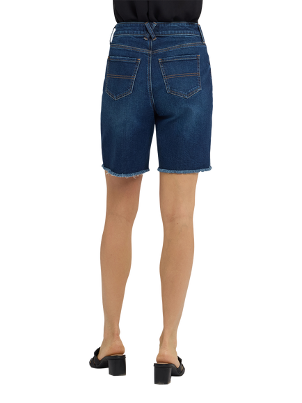 NYDJ Erin High Rise Frayed Hem Denim Shorts, Desert Shoreline - view 2, Desert Shoreline