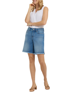 NYDJ Naomi Frayed Hem Relaxed Denim Shorts, Pacifica, Pacifica