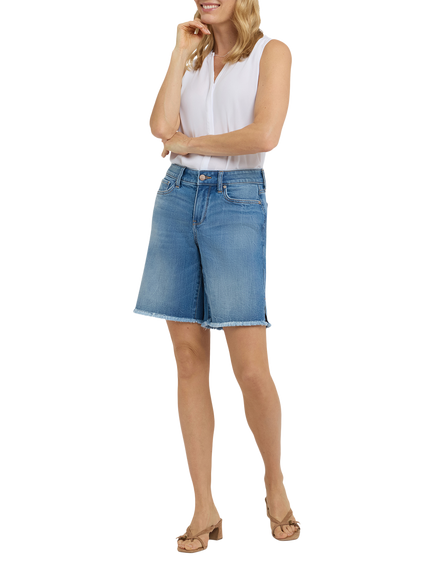 NYDJ Naomi Frayed Hem Relaxed Denim Shorts, Pacifica, Pacifica