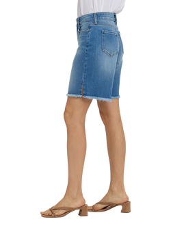 NYDJ Naomi Frayed Hem Relaxed Denim Shorts, Pacifica - view 2, Pacifica