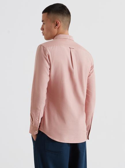 Farah Cotton Brewer Long Sleeve Slim Fit Shirt, Coral Reef - view 2, Coral Reef
