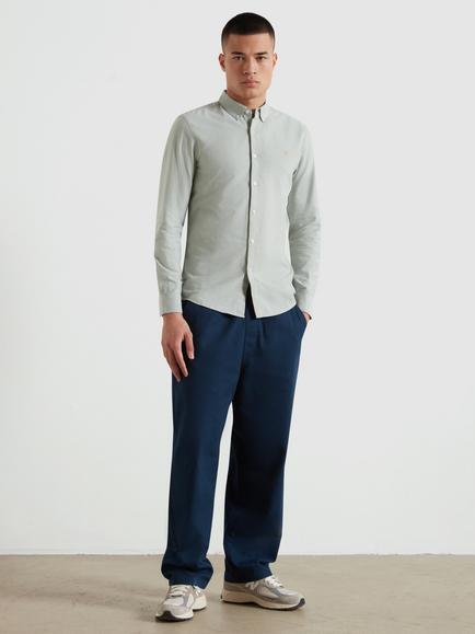 Farah Cotton Brewer Long Sleeve Slim Fit Stripe Shirt - view 2, Farah Jade