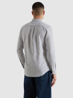 Farah Cotton Brewer Long Sleeve Slim Fit Stripe Shirt, True Navy - view 2, True Navy