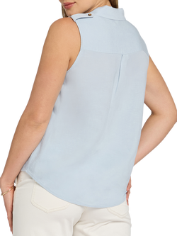 NYDJ Gabrielle Sleeveless Linen Rich Vest - view 2, Blue Clover