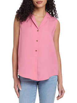 NYDJ Gabrielle Sleeveless Linen Rich Vest, Desert Rose