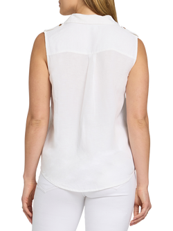 NYDJ Gabrielle Sleeveless Linen Rich Vest - view 2, Optic White