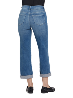 NYDJ Bailey Relaxed Straight Cropped Jeans in Re-New™ Denim - view 2, Breezy Palms
