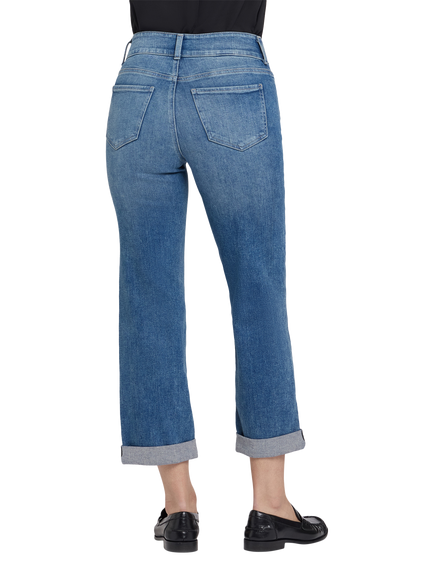 NYDJ Bailey Relaxed Straight Cropped Jeans in Re-New™ Denim - view 2, Breezy Palms