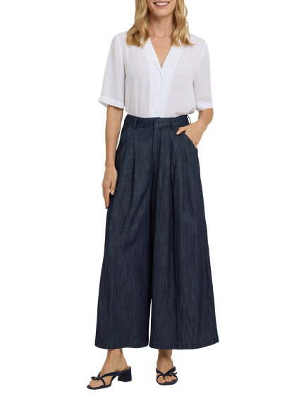 NYDJ Giselle Wide Leg Ankle Trousers, Dark Indigo, Dark Indigo
