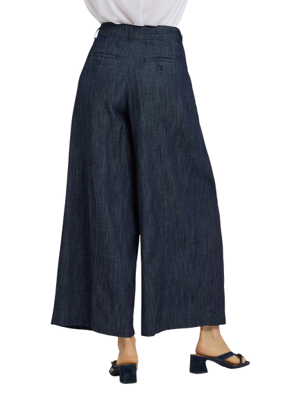 NYDJ Giselle Wide Leg Ankle Trousers, Dark Indigo - view 2, Dark Indigo
