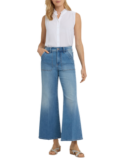 NYDJ Mia Palazzo Ankle Grazer Jeans, Port Sea, Port Sea