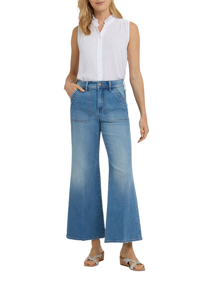 NYDJ Mia Palazzo Ankle Grazer Jeans, Port Sea, Port Sea