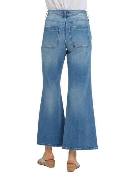 NYDJ Mia Palazzo Ankle Grazer Jeans, Port Sea - view 2, Port Sea