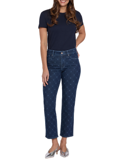 NYDJ Marilyn Geometric Floral Straight Ankle Jeans, Multi, Multi