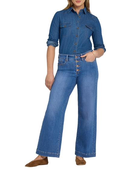 NYDJ Teresa Wide Leg Jeans, Blue Paradise, Blue Paradise