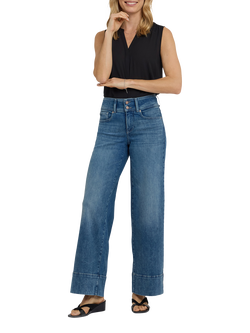 NYDJ Teresa Wide Leg Jeans in Re-New™ Denim, Breezy Palms, Breezy Palms