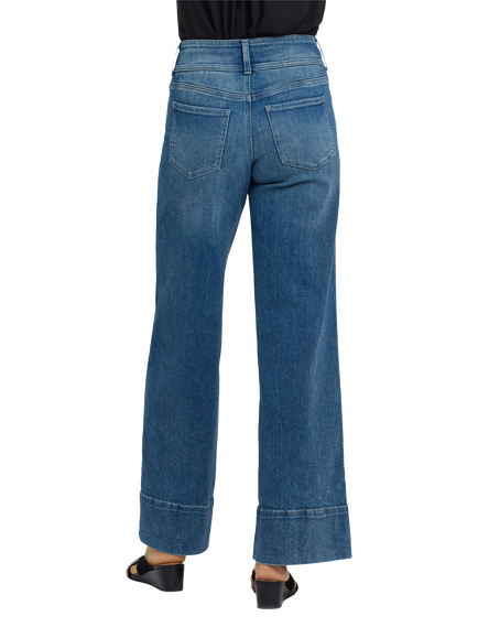 NYDJ Teresa Wide Leg Jeans in Re-New™ Denim, Breezy Palms - view 2, Breezy Palms