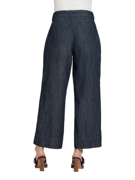 NYDJ Teresa Wide Leg Ankle Jeans - view 2, Dark Indigo