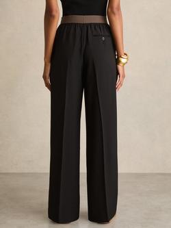 Reiss Petite Wilde Wide Leg Trousers, Black - view 2, Black