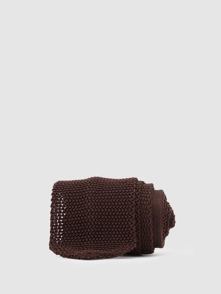 Reiss Punto Silk Tie, Dark Brown - view 2, Dark Brown