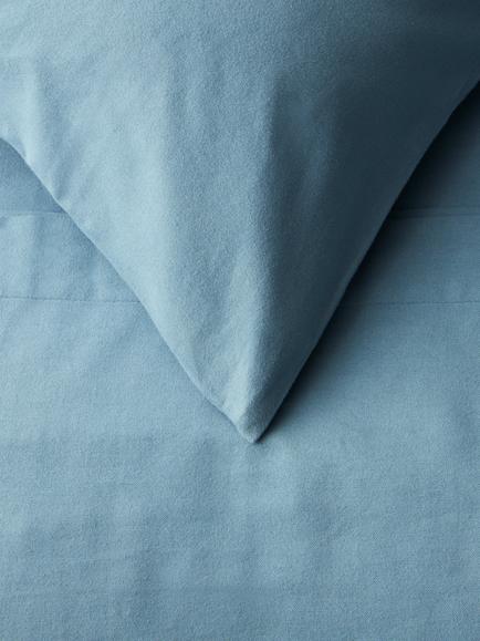 John Lewis Warm & Cosy Brushed Cotton Duvet Cover Set - view 2, Nordic Blue
