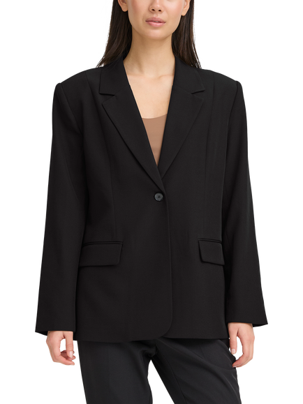 ICHI Fava Single Button Blazer, Black