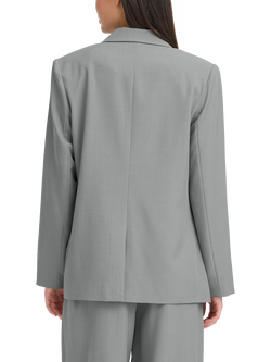 ICHI Fava Single Button Blazer - view 2, Grey Melange