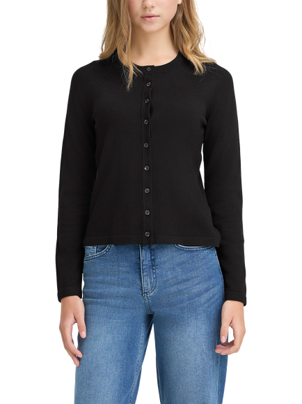 ICHI Luls Crew Neck Cardigan, Black, Black