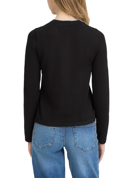 ICHI Luls Crew Neck Cardigan, Black - view 2, Black