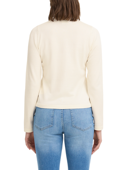 ICHI Luls Crew Neck Cardigan, Birch - view 2, Birch