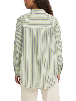 ICHI Fluca Stripe Oversized Shirt, Green Stripe - view 2, Green Stripe