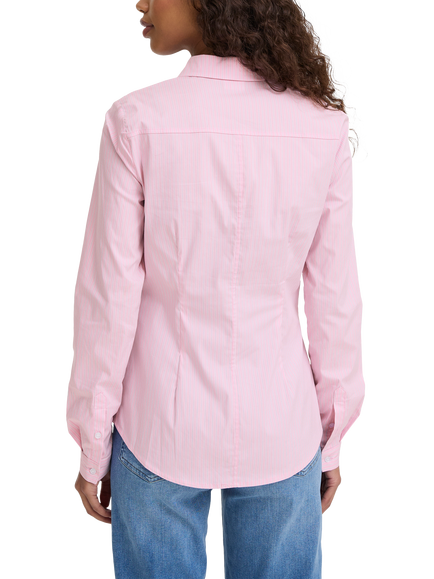 ICHI Dima Stripe Tailored Long Sleeve Shirt, Rose - view 2, Rose