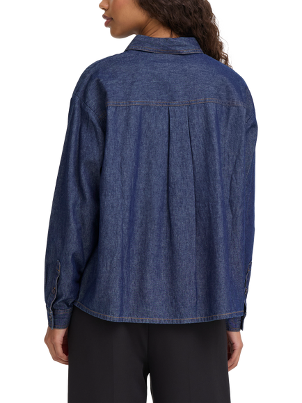 ICHI Archer Relaxed Fit Long Sleeve Shirt, Denim Authentic Blue - view 2, Denim Authentic Blue