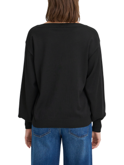 ICHI Luls Boat Neck Jumper - view 2, Black