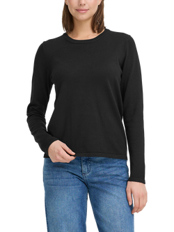 ICHI Luls Round Neck Jumper, Black
