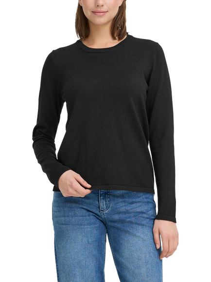 ICHI Luls Round Neck Jumper, Black