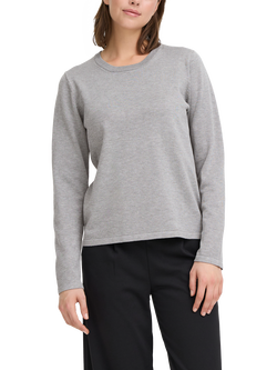 ICHI Luls Round Neck Jumper, Light Grey
